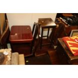 A pair of mahogany dining chairs; an oak occasiona