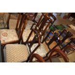 A set of three Edwardian mahogany side chairs with