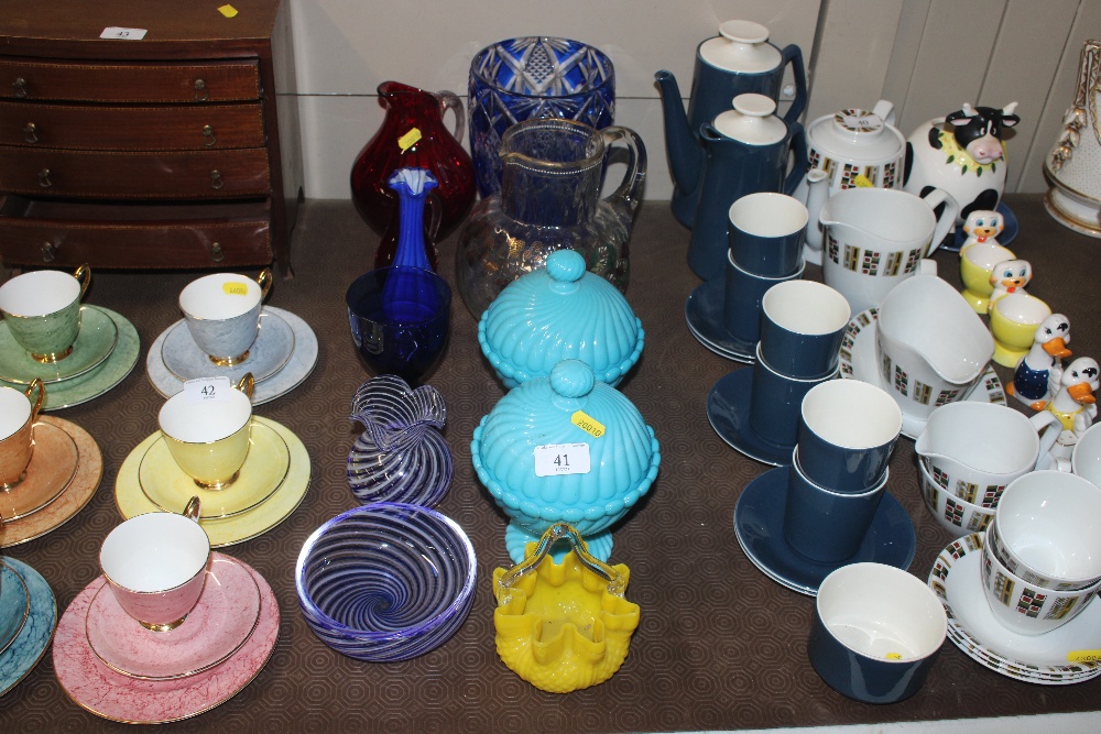 A collection of miscellaneous coloured Art Glass w