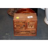 A small Japanese parquetry decorated trinket box