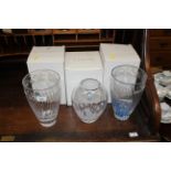 Three Lennox crystal cat vases with original boxes