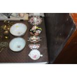 A collection of Derby and Royal Crown Derby plates and dishes