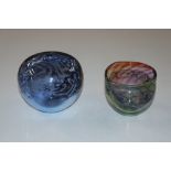 Two Tom Petit glass vases