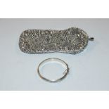 A Sterling silver bangle and purse