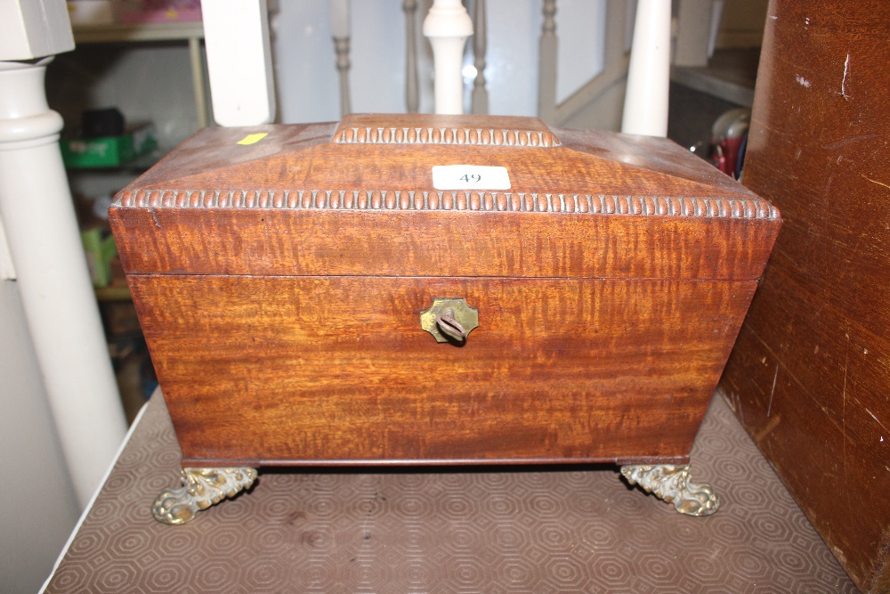 A 19th Century mahogany sarcophagus shaped two com - Bild 2 aus 9