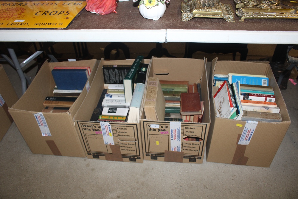 Four boxes of miscellaneous books