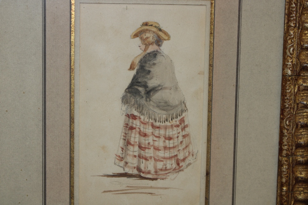 19th Century school, watercolour study of lady wea - Bild 2 aus 6