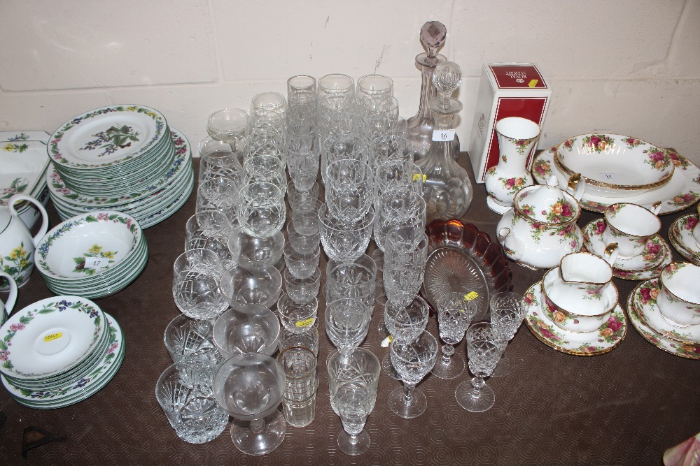 A quantity of various table glassware including de