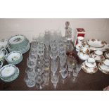 A quantity of various table glassware including de