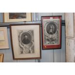 Two 18th Century black and white engravings, one d