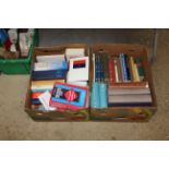 Two boxes of various language books