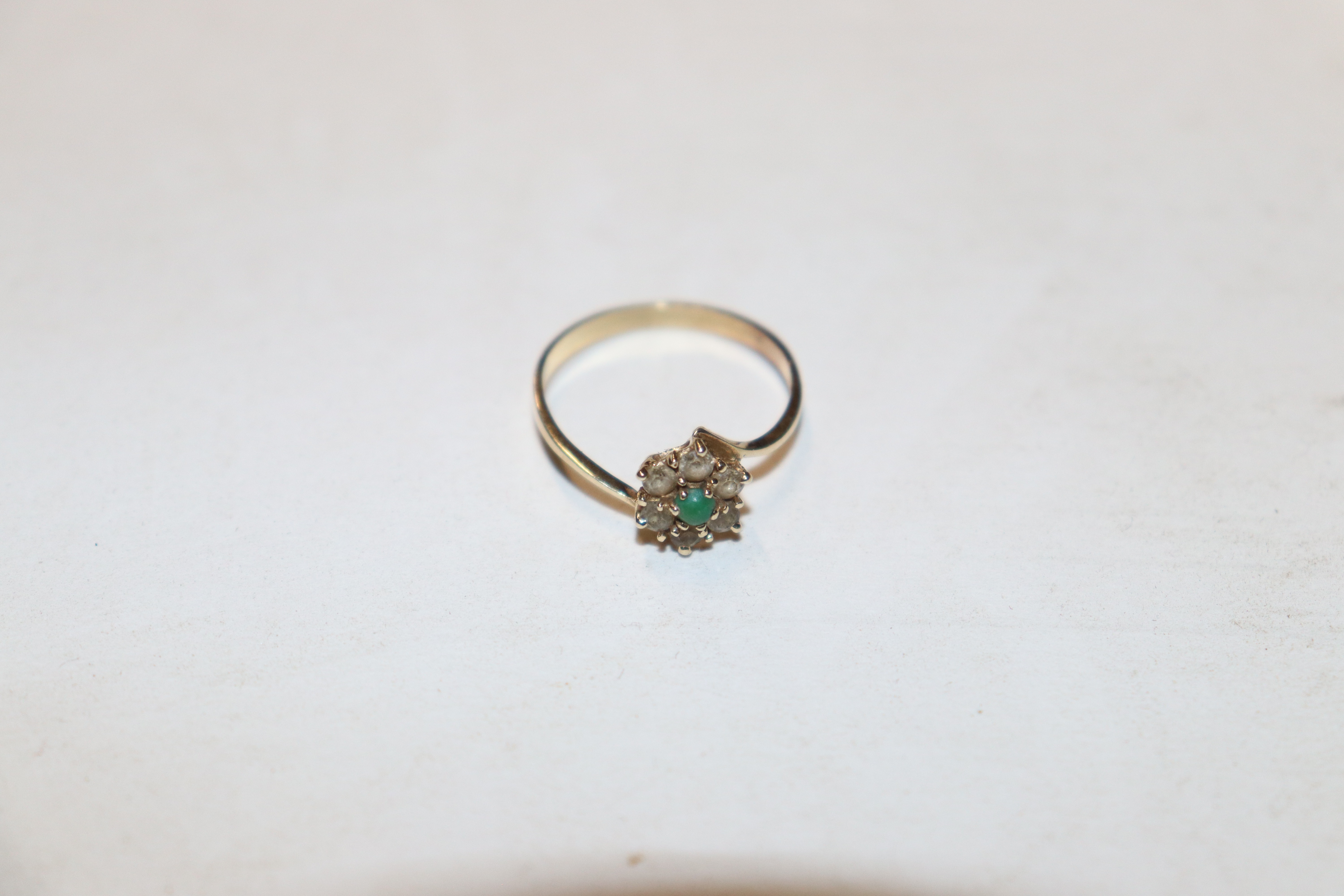 A 14ct gold ring set with turquoise and cubic zirc - Bild 2 aus 2