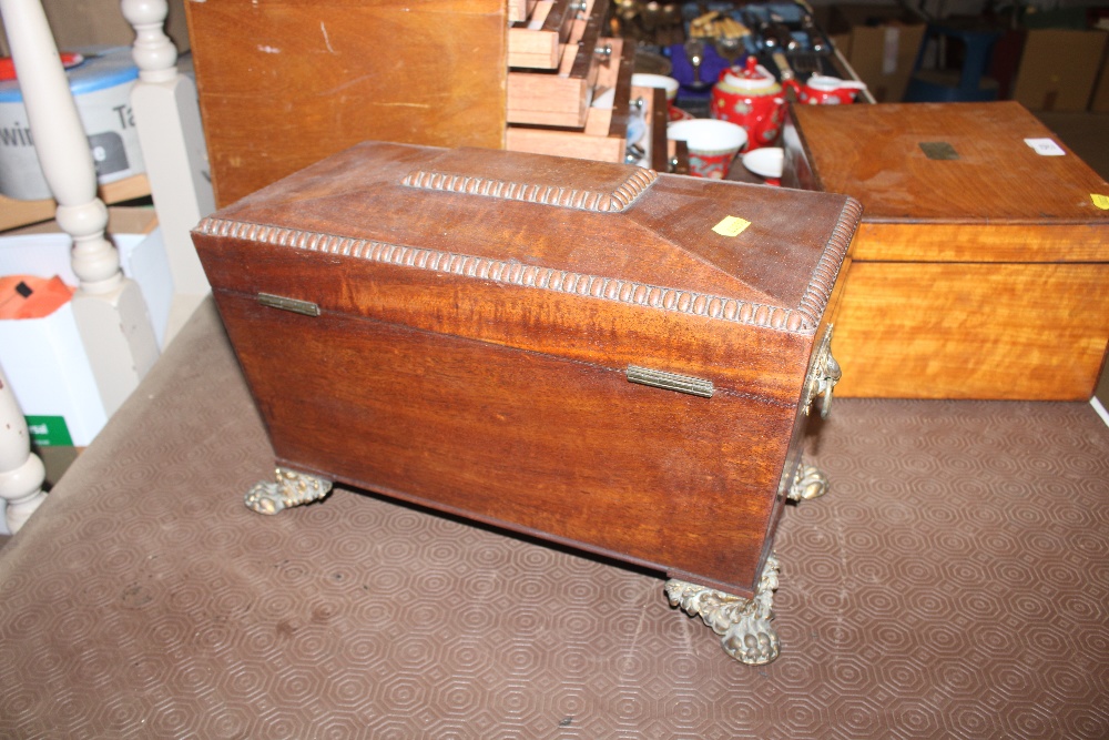 A 19th Century mahogany sarcophagus shaped two com - Bild 5 aus 9