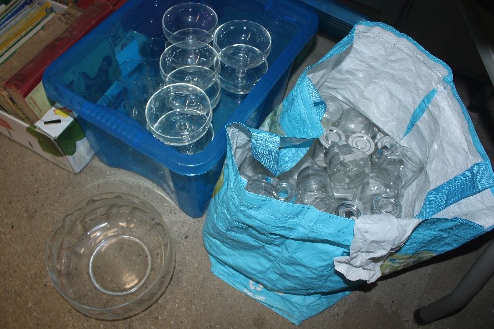 Miscellaneous glassware, glass jars etc.