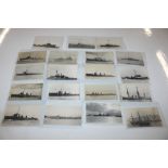 A tray containing post-cards photographs of ships,