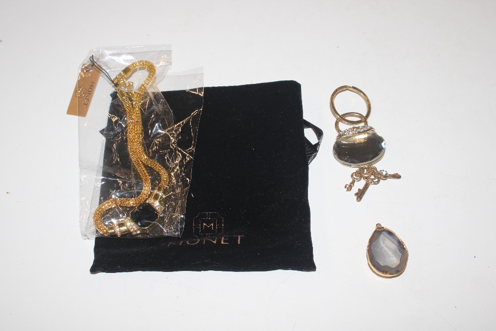 A Monet choker, pendant and key ring