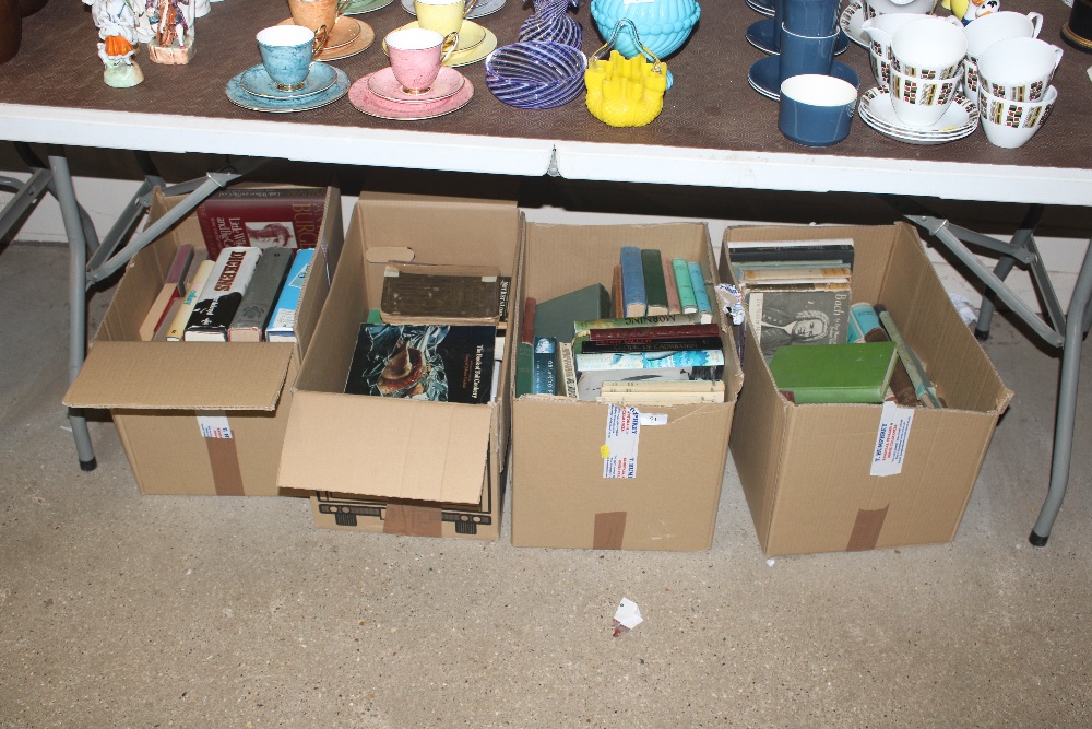 Four boxes of miscellaneous books