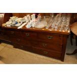 A mahogany side cabinet fitted three short and fou