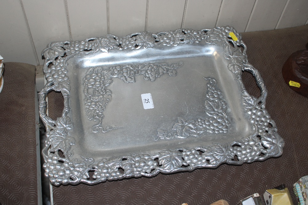 An Arthur Court, pewter vine decorated tray