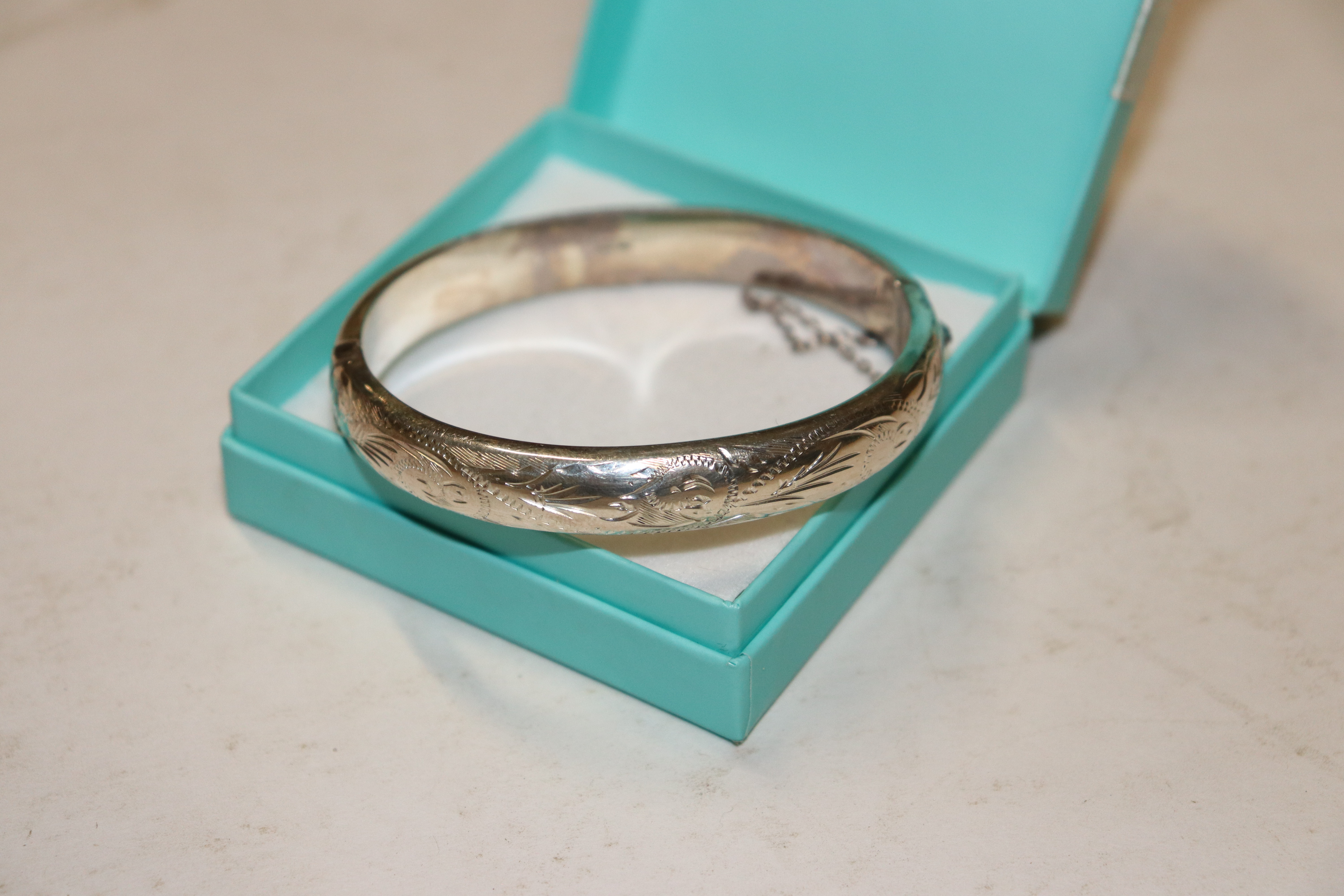 A Sterling silver bangle