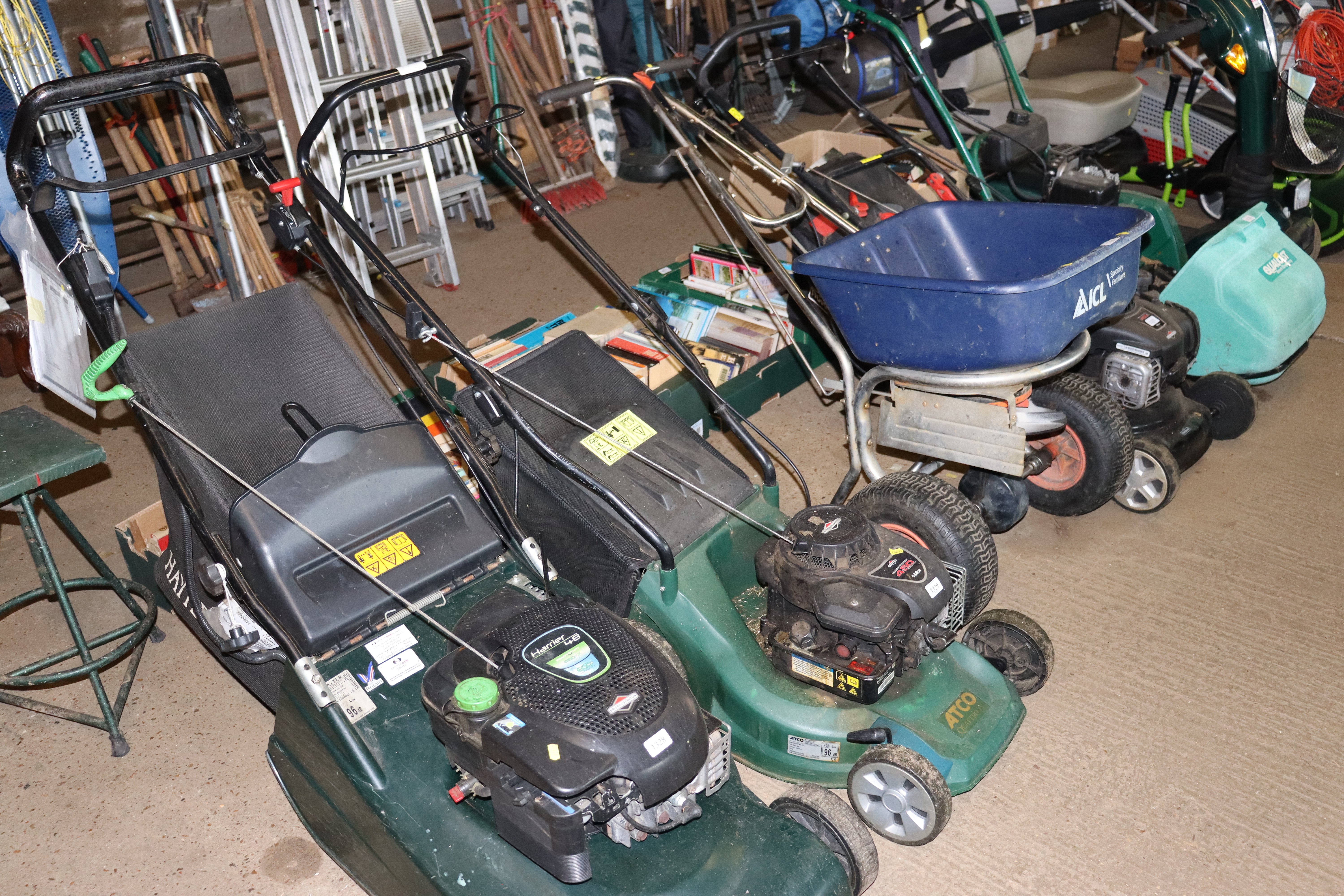 An Atco Quattro 15 rotary garden lawnmower with Br