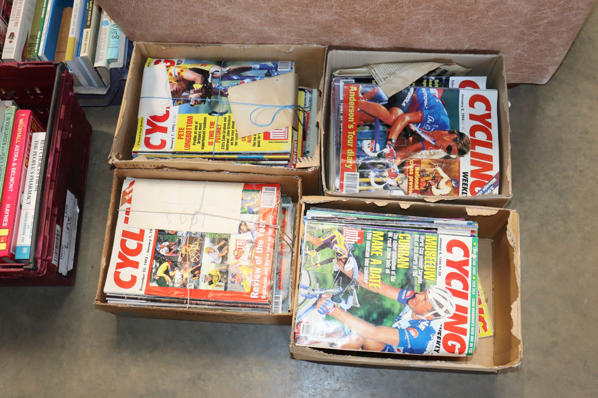 Four boxes of Cycling Magazine