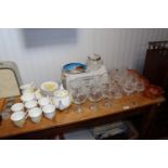A quantity of various glassware to include Edinburgh Crystal, West Wales china "Daffodil" pattern