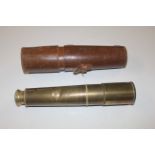 A brass three draw telescope marked TEL. SCT. REGT