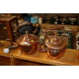 Two Victorian copper kettles