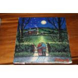 James Downie, oil on canvas "Moonlight Walk", 30cm