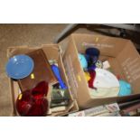 Two boxes of miscellaneous glass and china