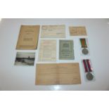 WWII Medals with service documents etc to G.F.C. D