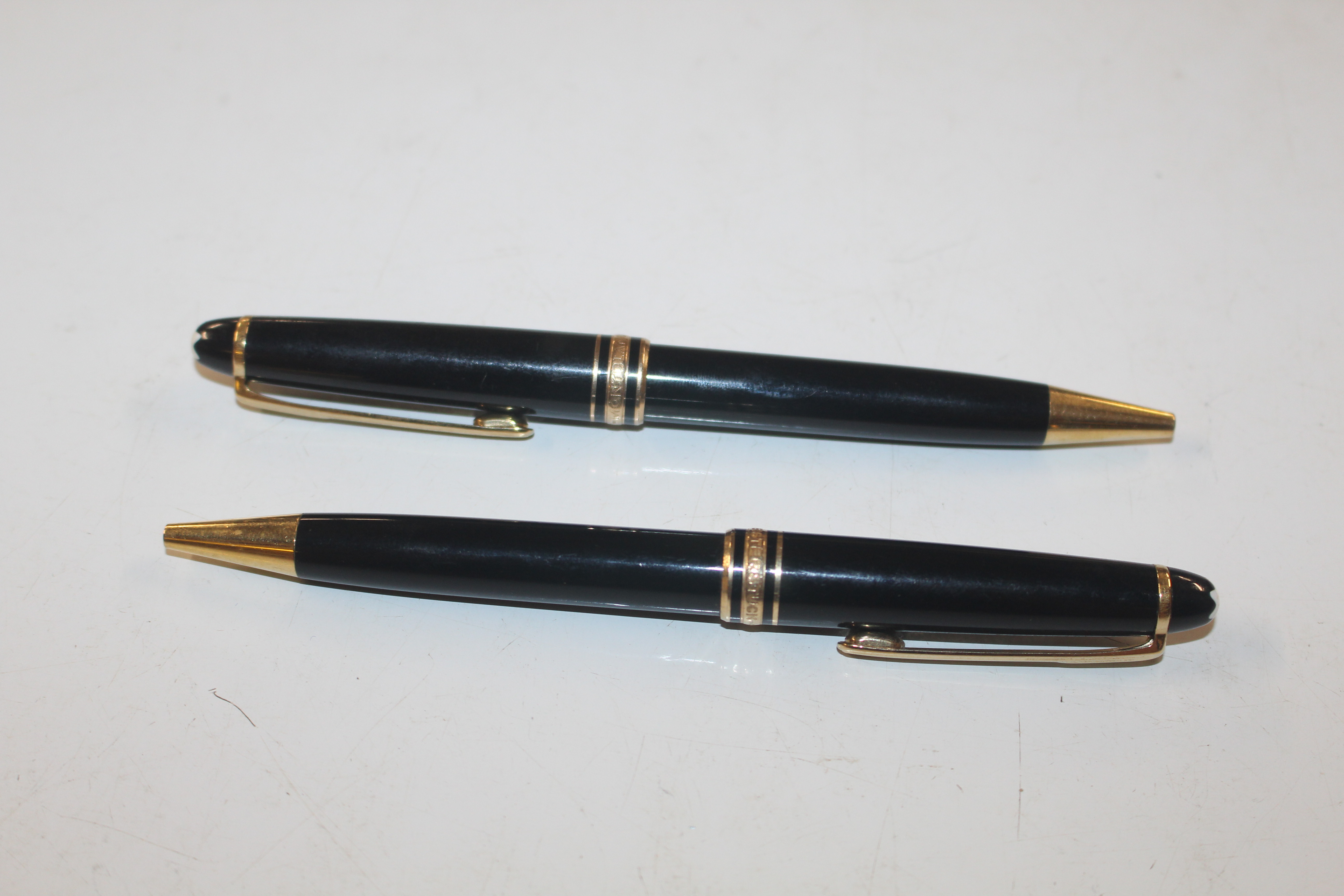 Two Mont Blanc Mesiterstuck ballpoint pens, one in