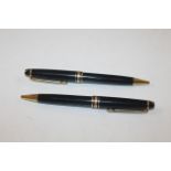 Two Mont Blanc Mesiterstuck ballpoint pens, one in