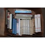 A box of various books