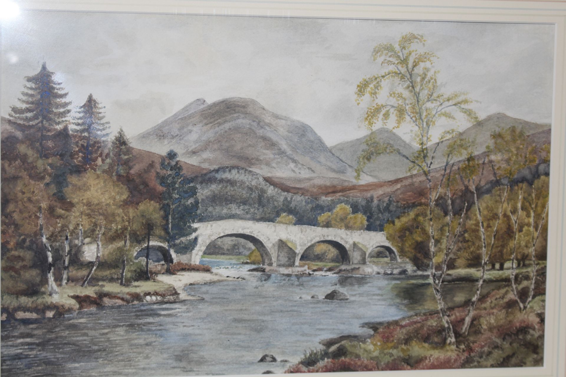 William Milne, watercolour study of a highland riv - Image 2 of 2