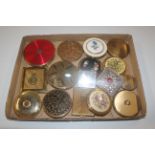 A box of various compacts including Women's Land A