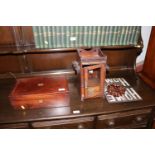 A locked box and a smokers cabinet, picture frame
