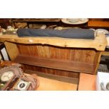 A stripped pine plate rack