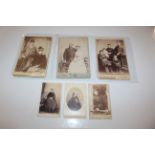 A box containing six Cartes de Photographs Visite