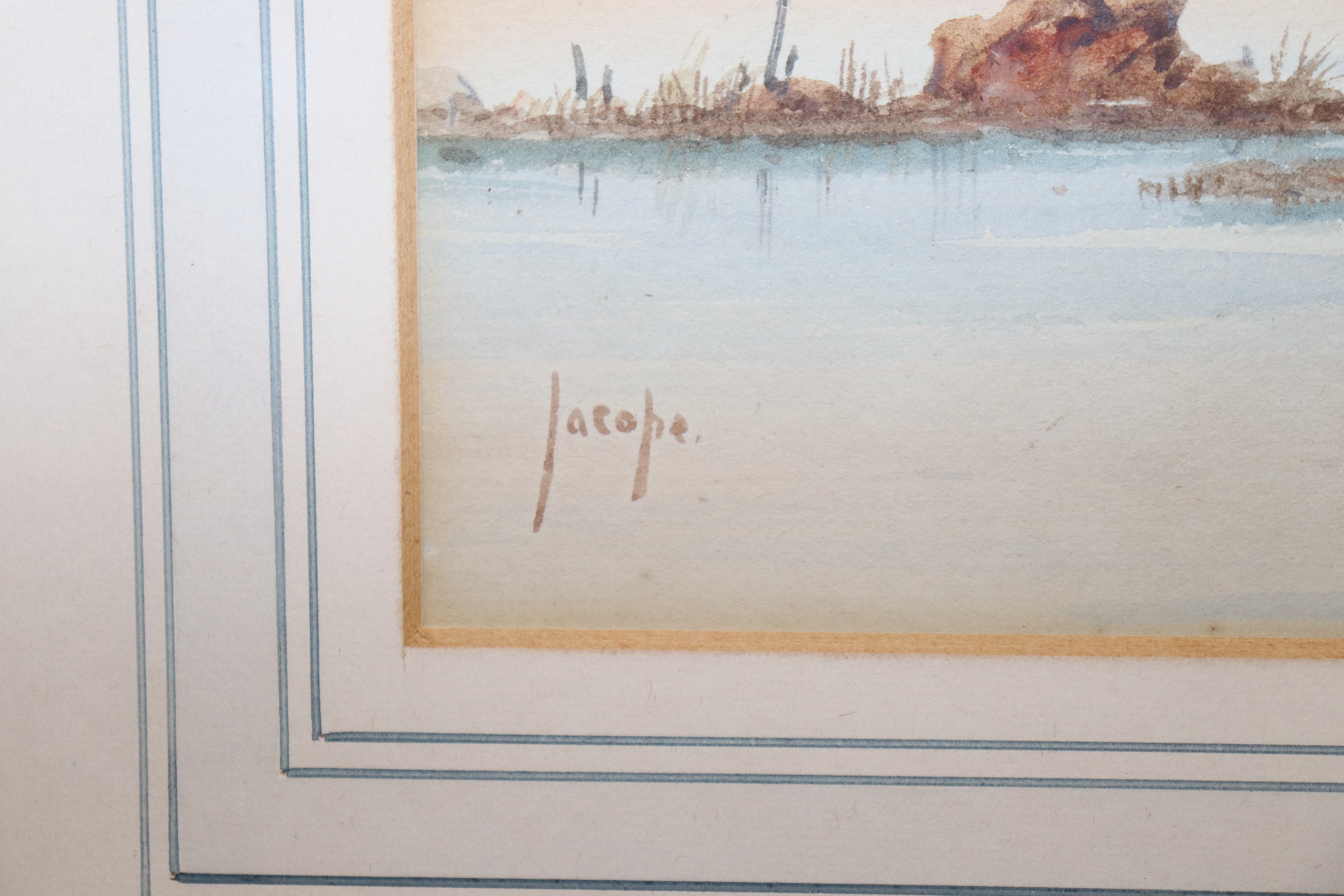 A framed and glazed watercolour study depicting bo - Bild 2 aus 2