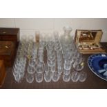 A large quantity of etched and other table glasswa