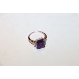 A Sterling silver gilt amethyst and white stone se