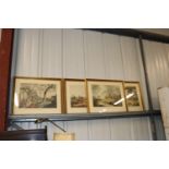 A set of four framed and glazed hunting prints