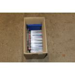A box of CD's and DVD's
