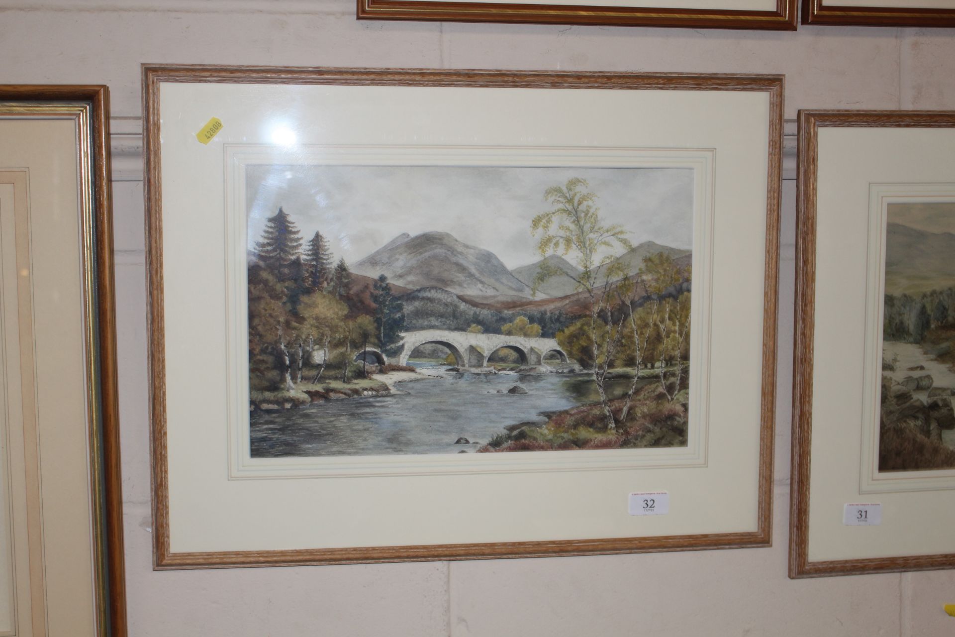 William Milne, watercolour study of a highland riv