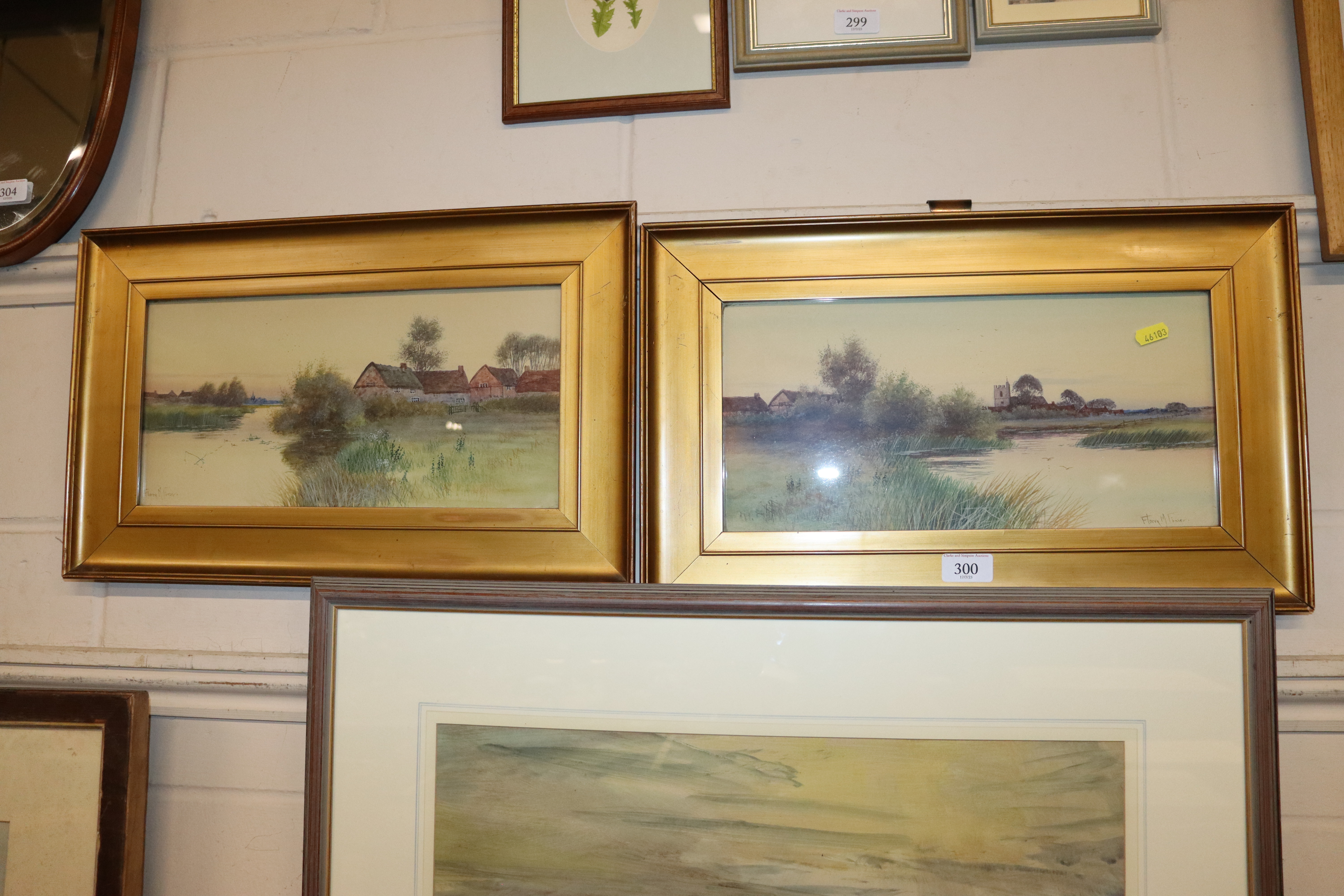 Florry M. Fraser, pair of gilt framed watercolours