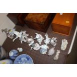 A collection of various Lladro figurines