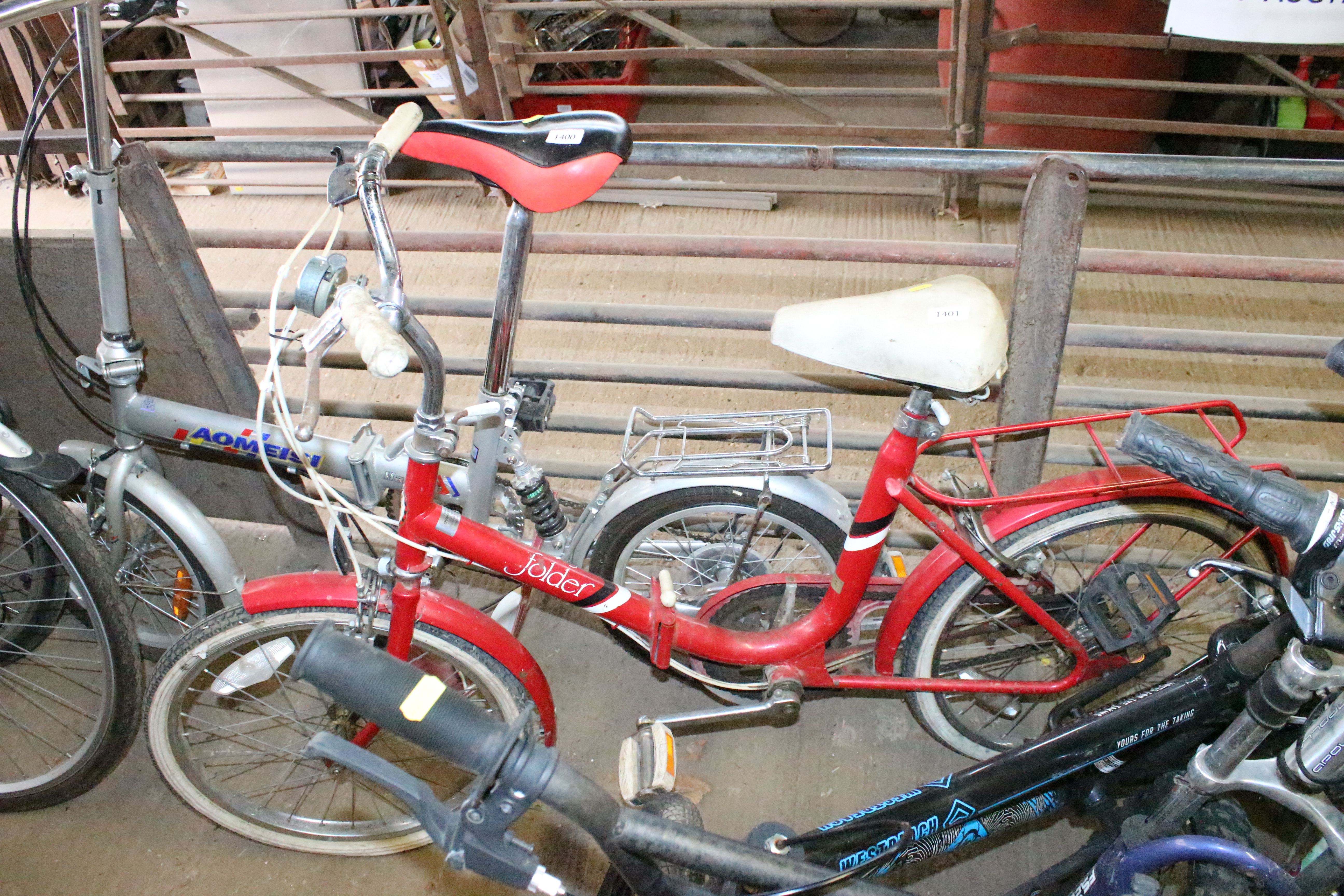 A B.S.A. folding bicycle fitted with front and rea