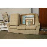 A G-plan upholstered three seater settee and match